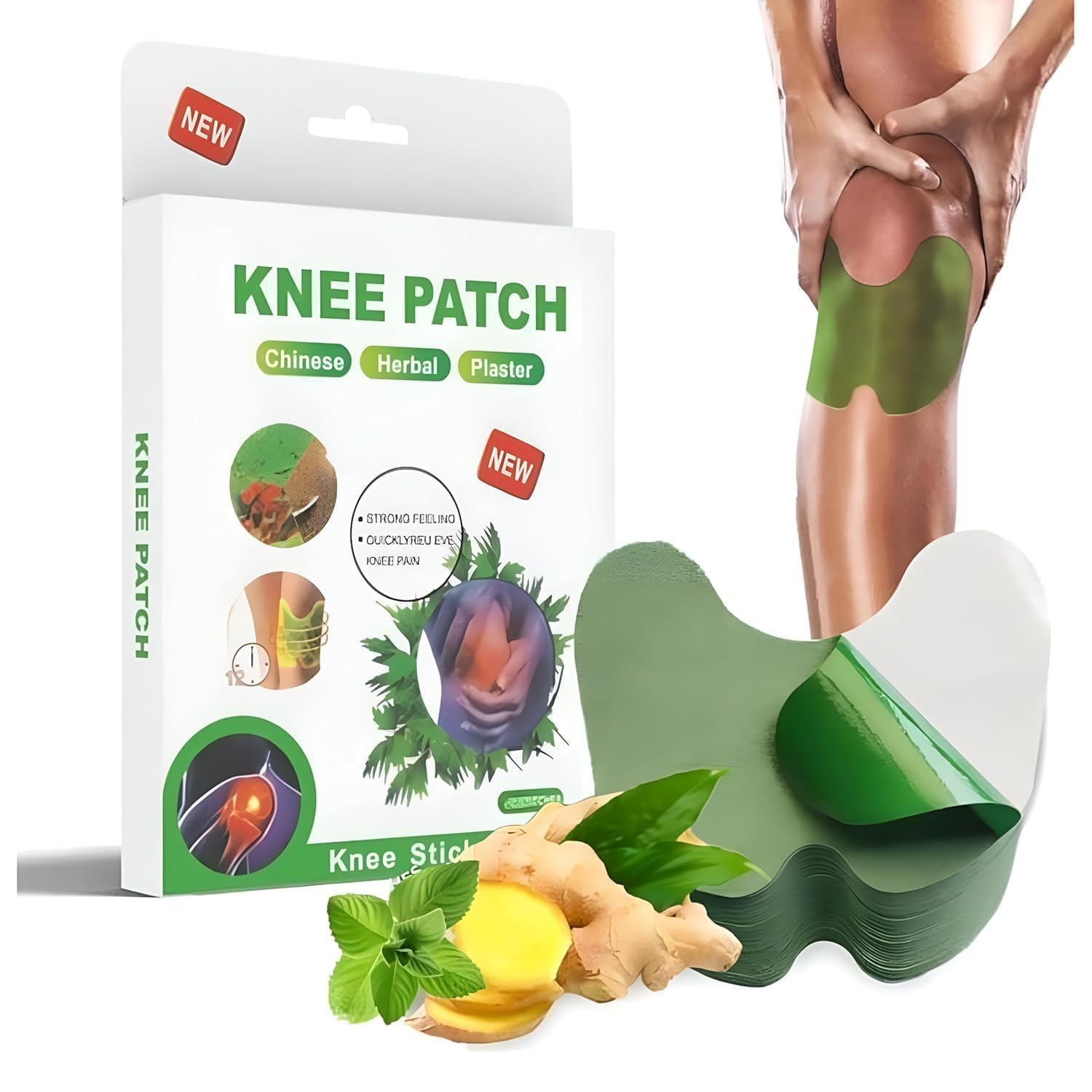 Herbal Self-Heating Knee Pain Relief Patches – Fast Soothing Comfort
